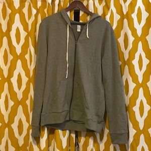 Grey Alternative Apparel Zip-Up Hoodie